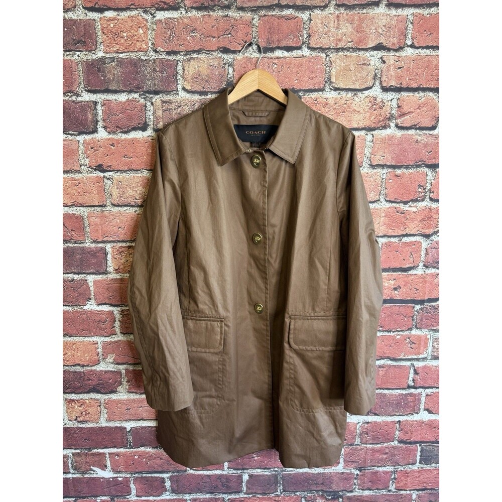 Coach Men’s Brown Long Turnlock French Coat Rain Size XL